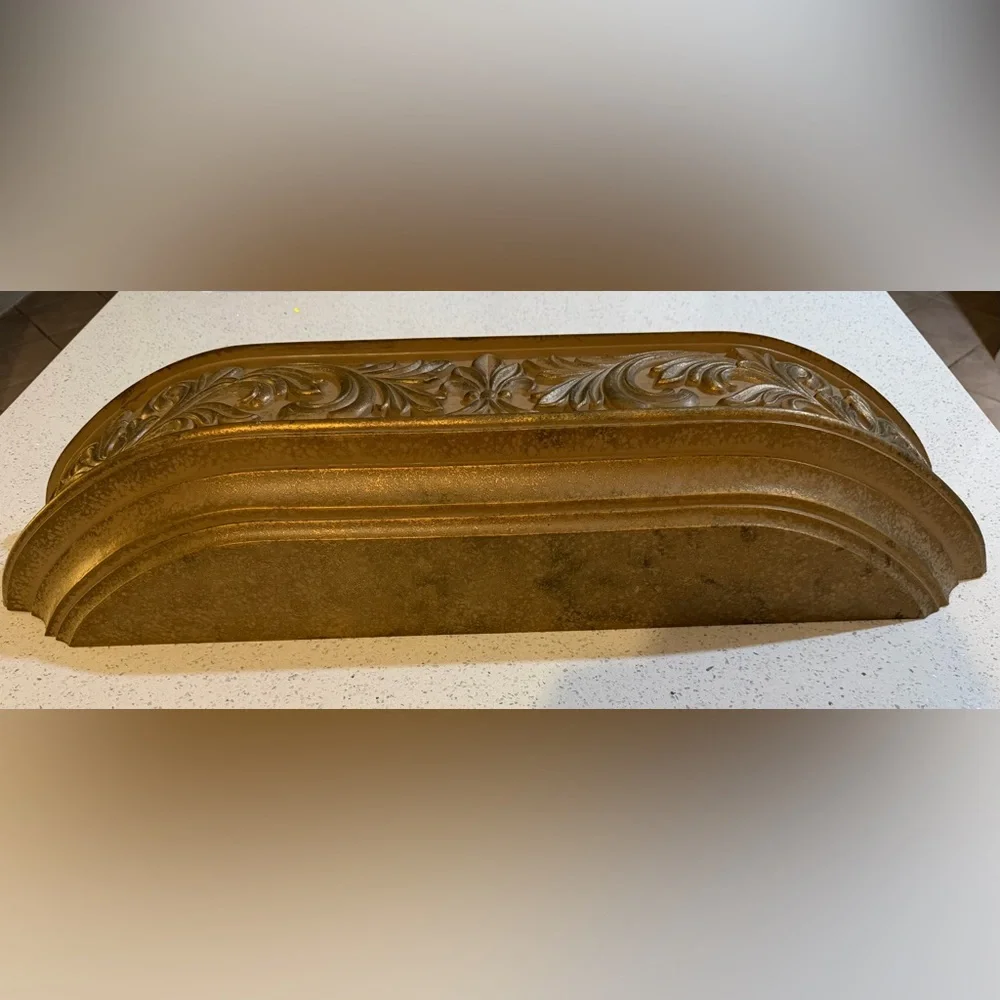Vintage Gold Ornate Wall Shelf 34.5 - Homco Style Hollywood Regency Decor